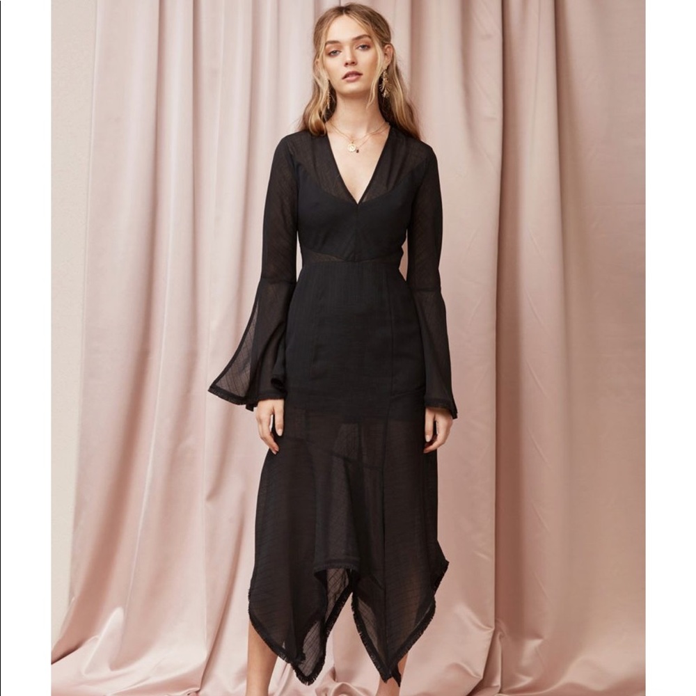 Finders Keepers Alive Midi Black Dress Size S